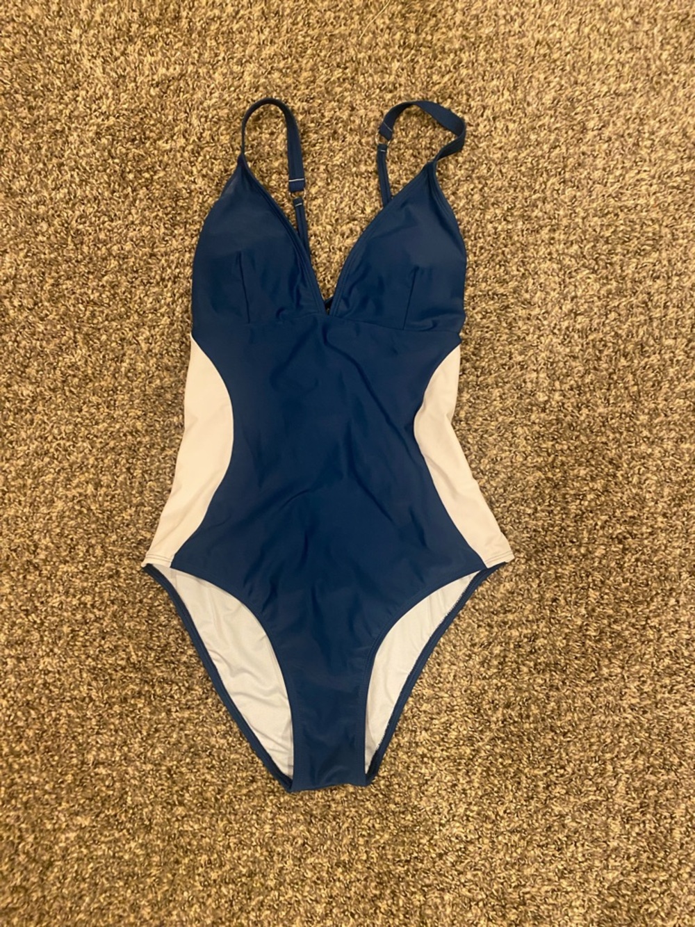 Navy & White One-Piece Swimsuit